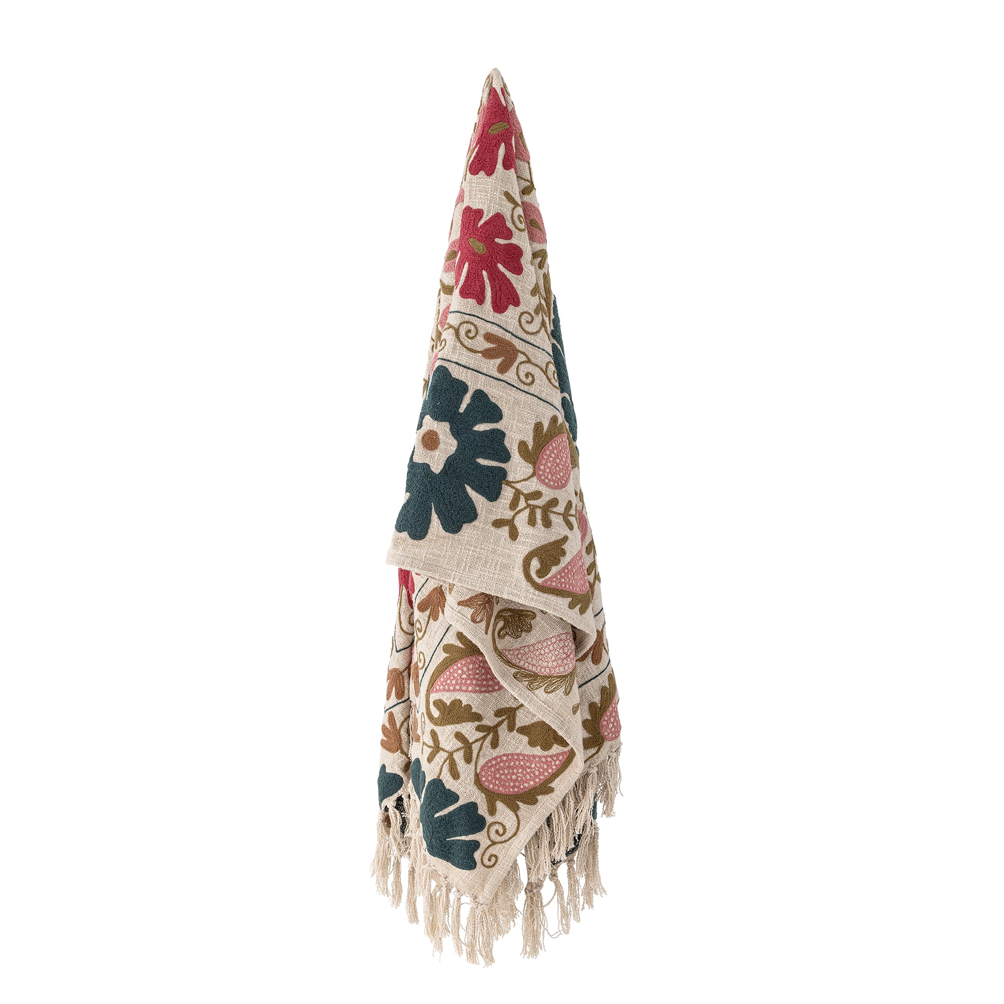 BLOOMINGVILLE Embroidered Ceva Vintage Style Throw, 100% Cotton, 150 x 130 cm - Regina Luxury Interiors