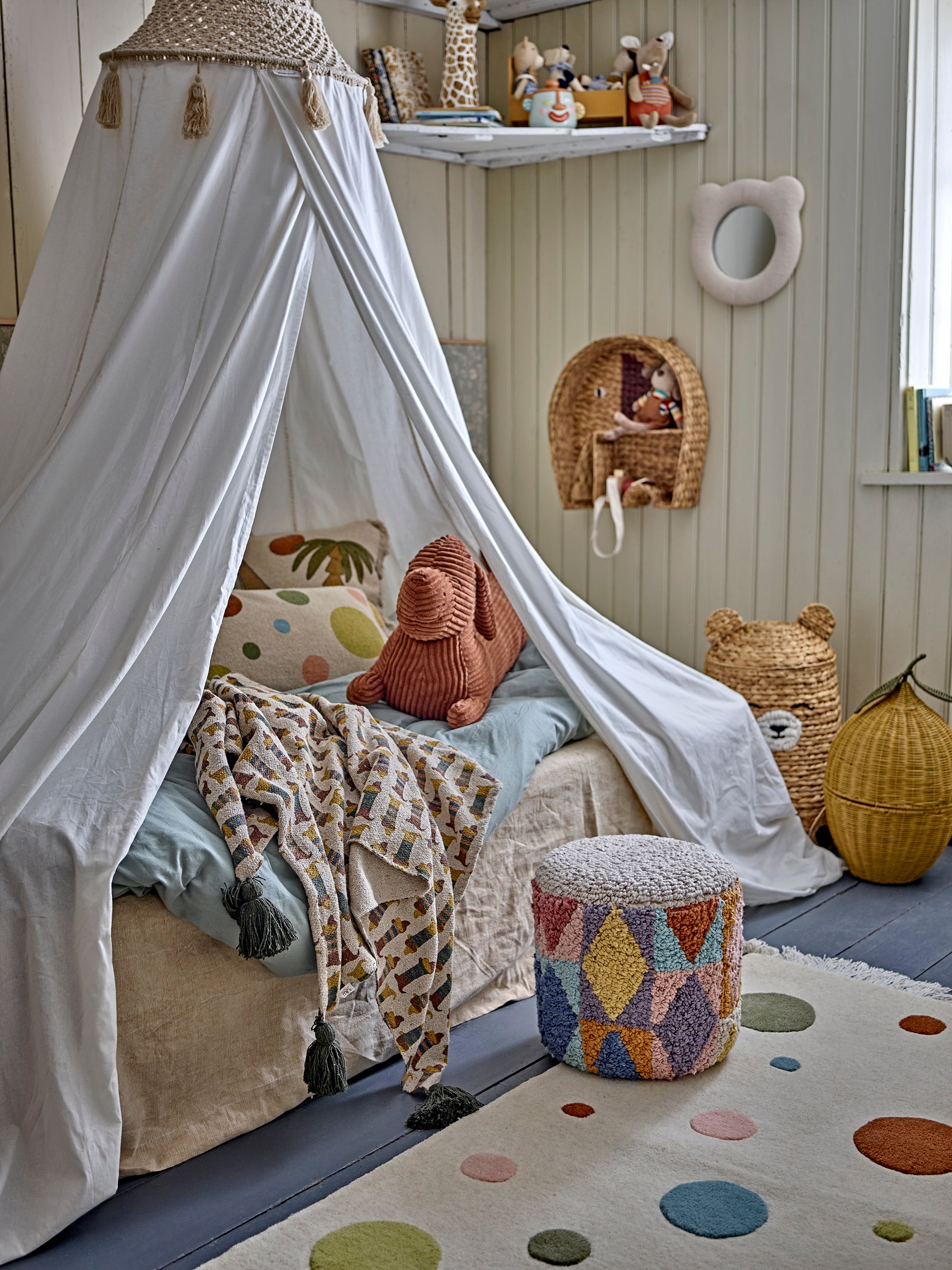 BLOOMINGVILLE MINI Hugh Children's Canopy in 100% Cotton, Ø 50 x 275 cm
