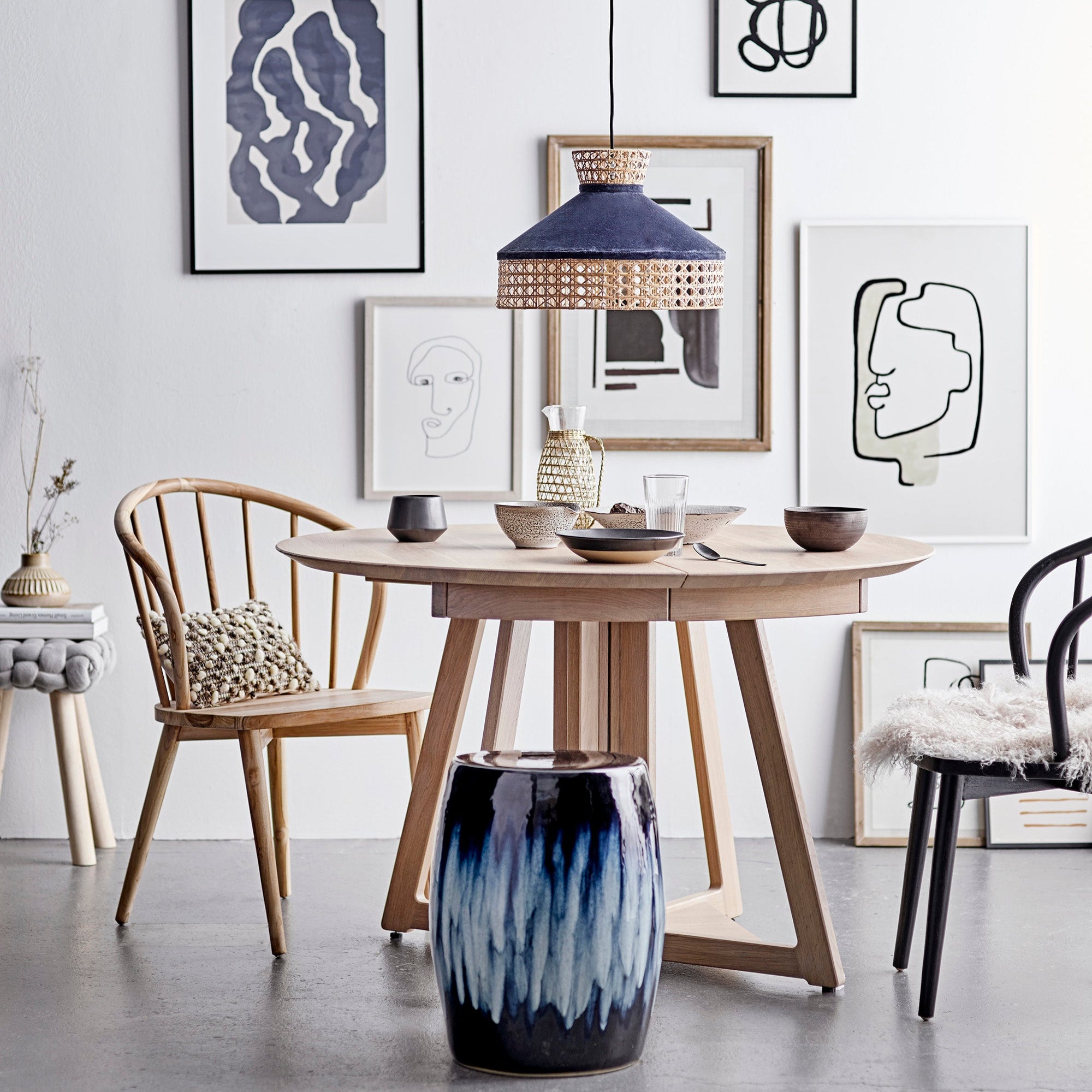BLOOMINGVILLE Owen Extending Dining Table Nordic Theme in FSC 100% Oak 4