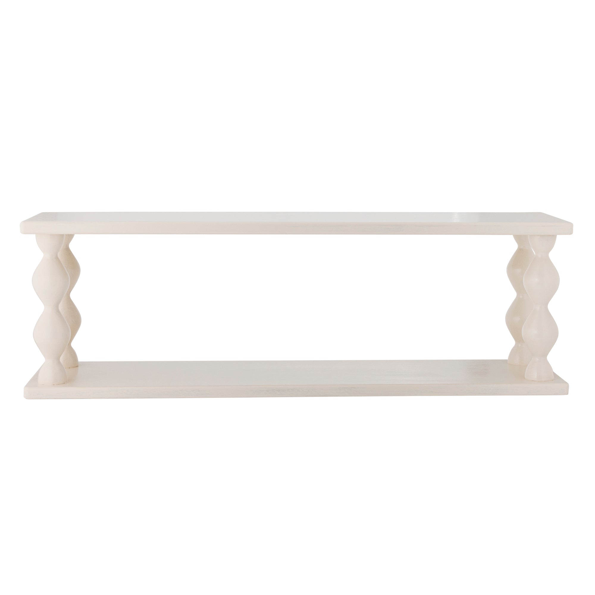 BLOOMINGVILLE Salino Large Double Shelf in White, 80 x 26 x 20 cm