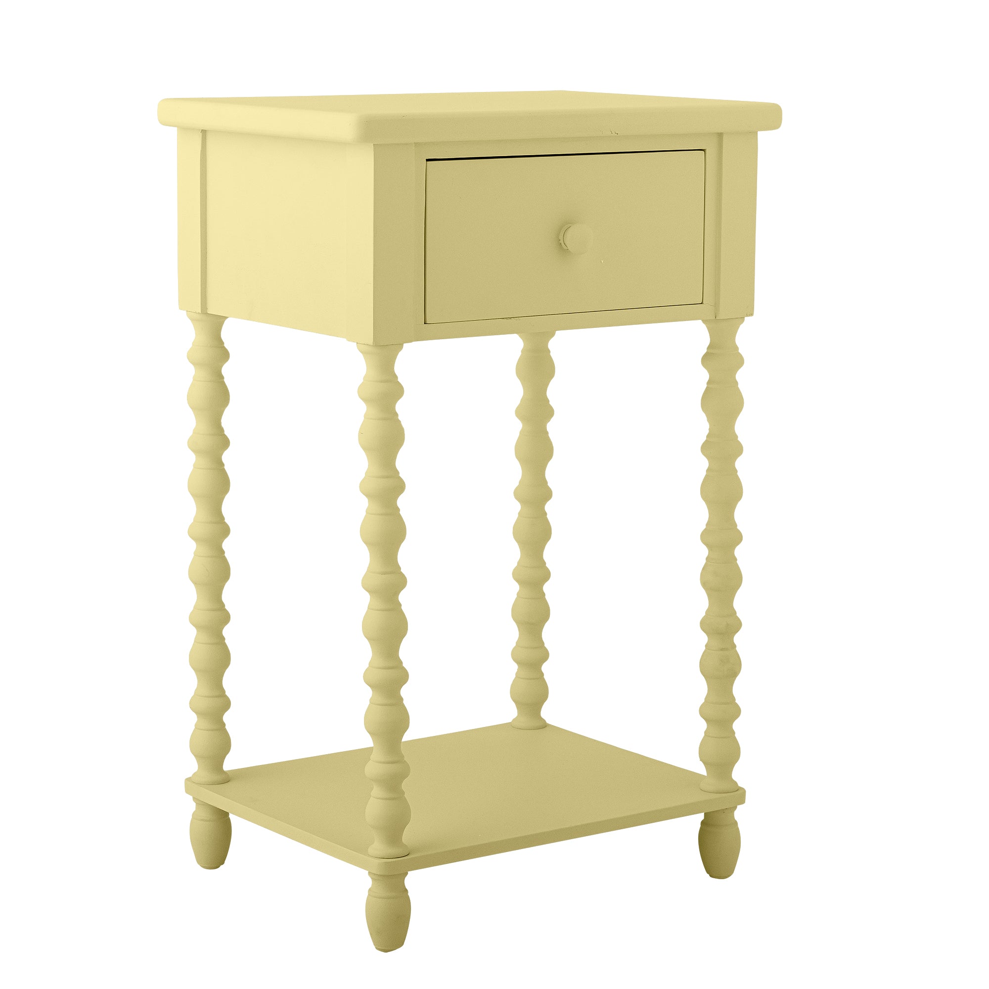 BLOOMINGVILLE Salino Side Table in Yellow, Firwood, 36 x 70 x 33 cm