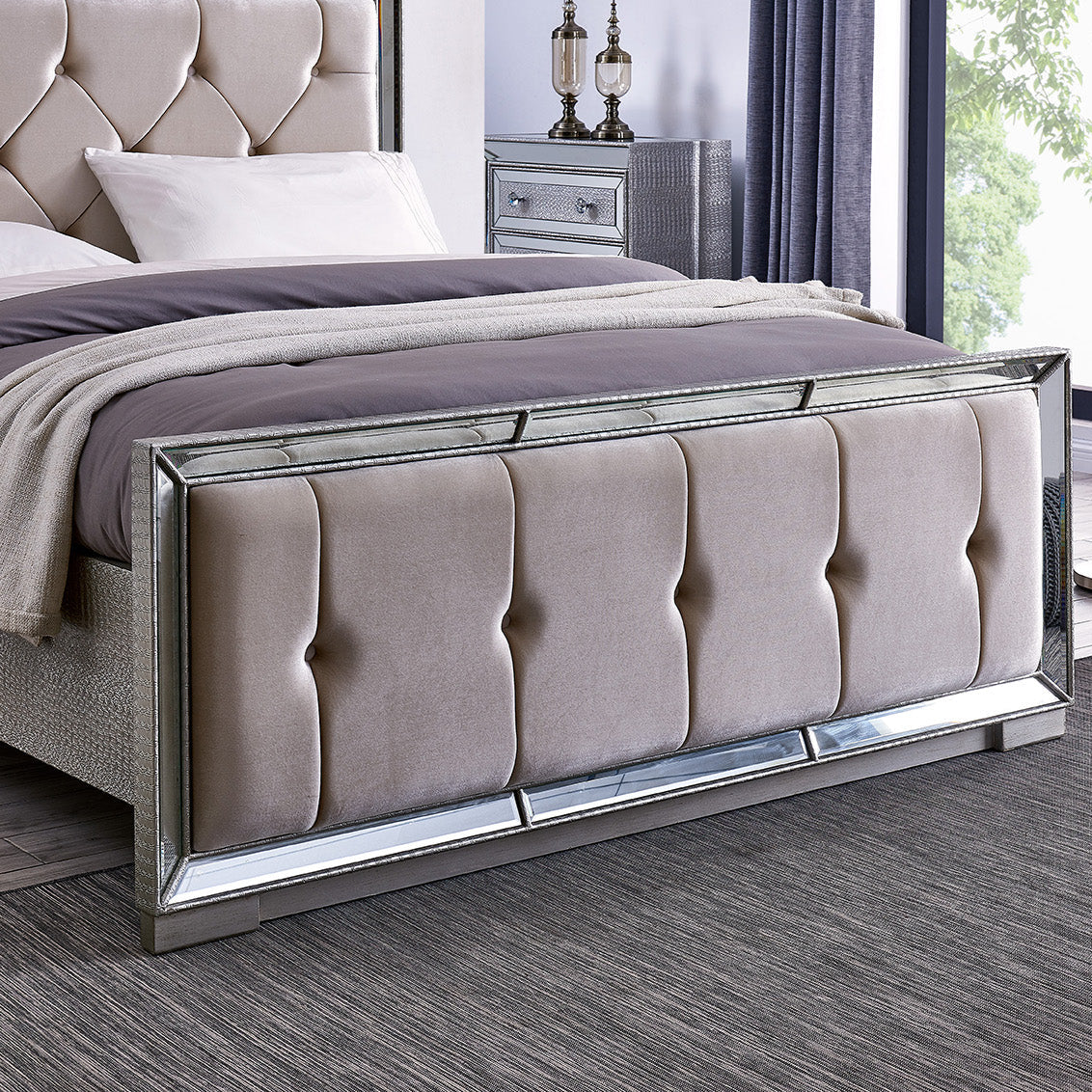 Derrys Sofia double mirrored bed frame 7