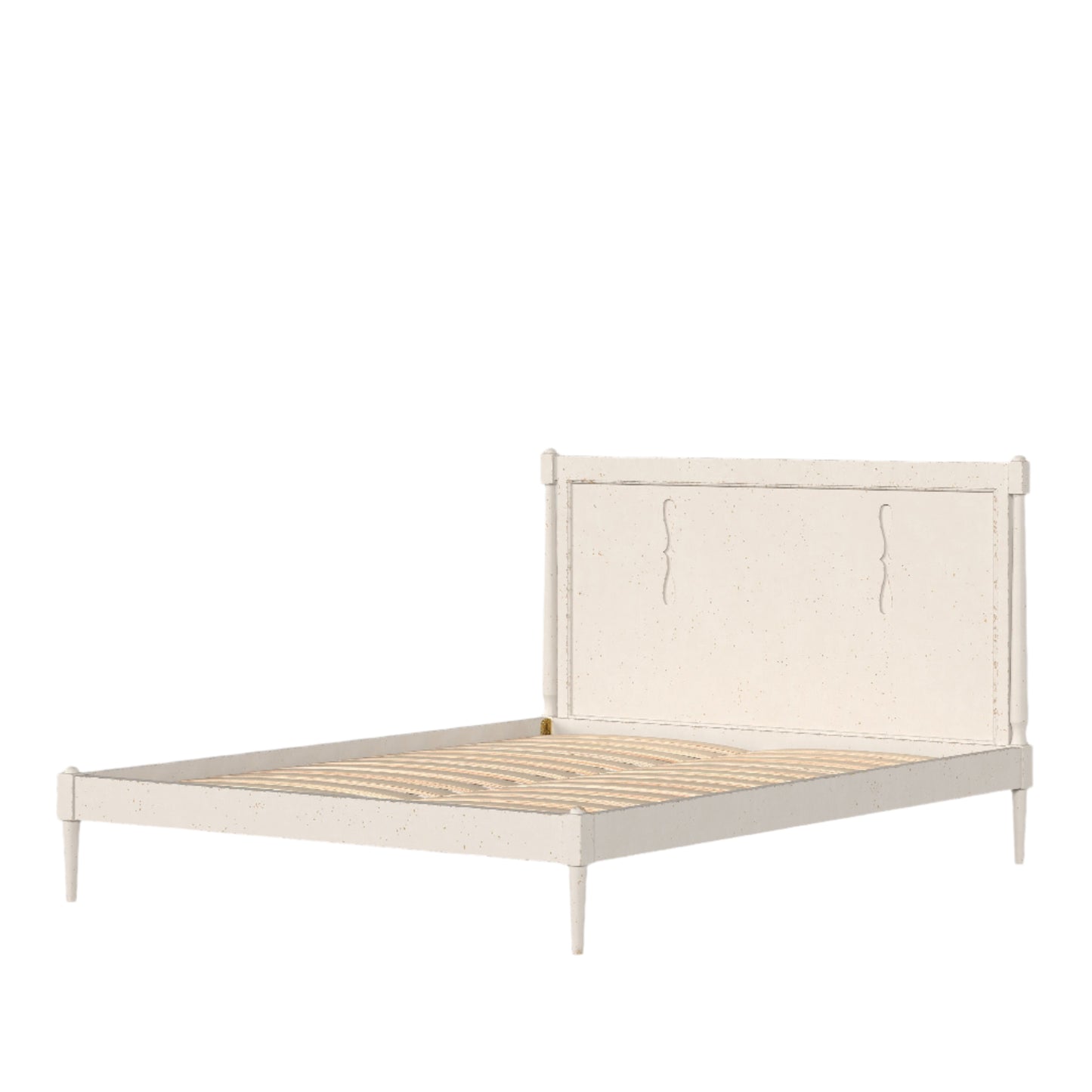 Annaside Solid Poplar DOUBLE Bed Frame in Antique White