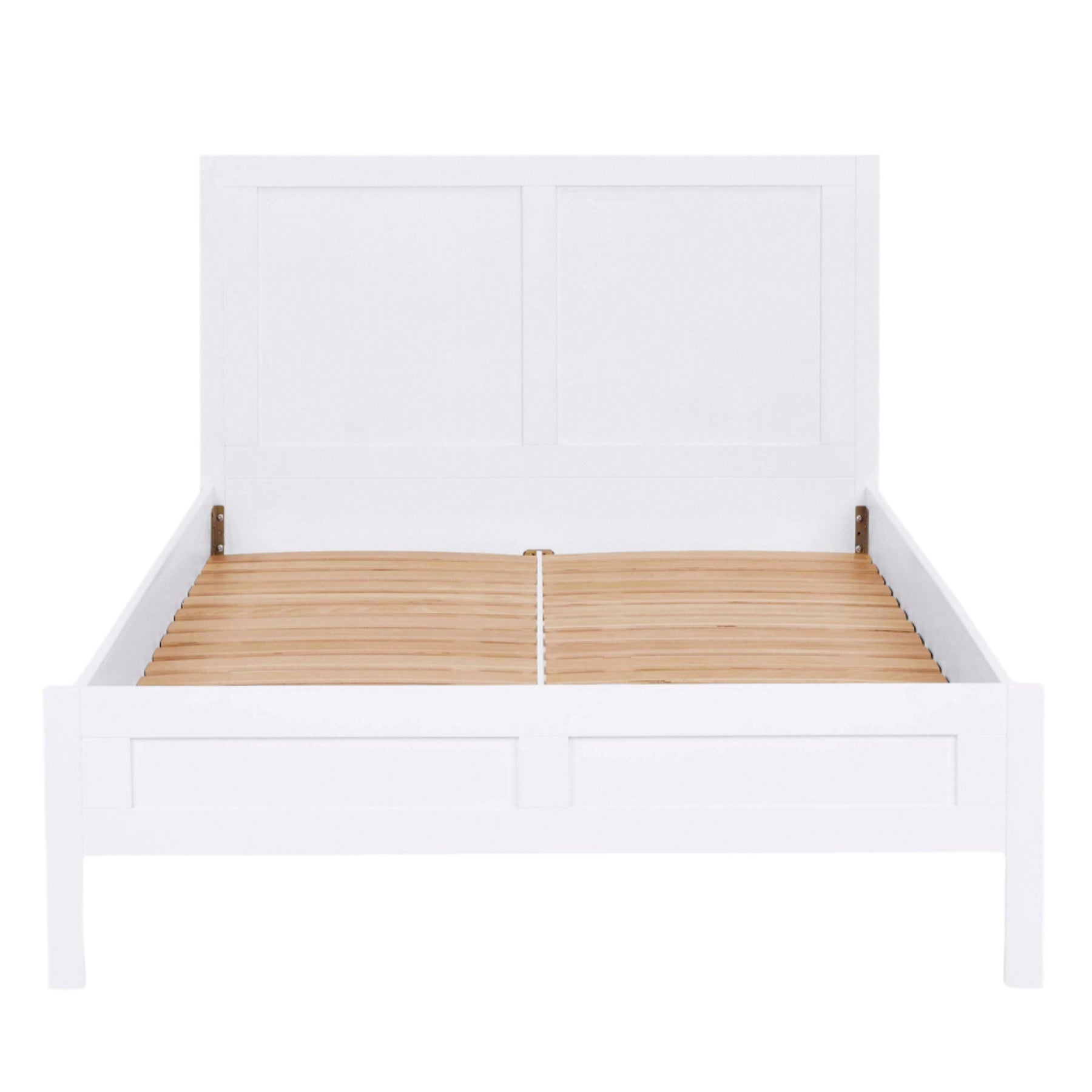 LAURA ASHLEY Ashwell Cotton-White Double Bed Frame in Sturdy Wood