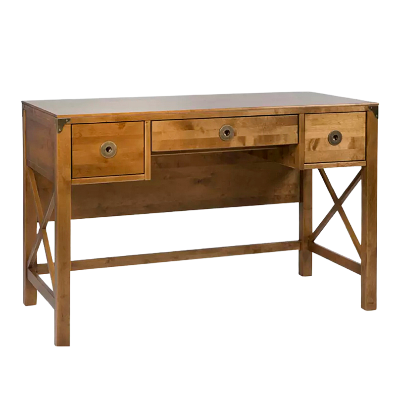 LAURA ASHLEY Balmoral 3-Drawer Honey Desk in Birch