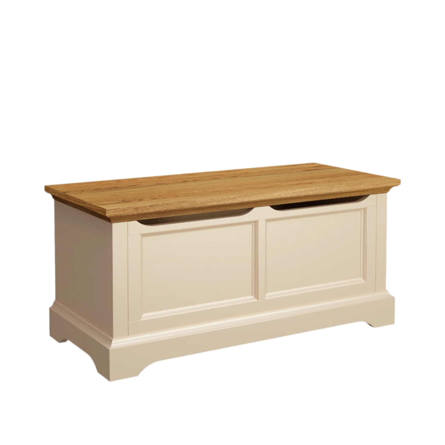 LAURA ASHLEY Oakham Solid Oak Blanket Box in Cream 3