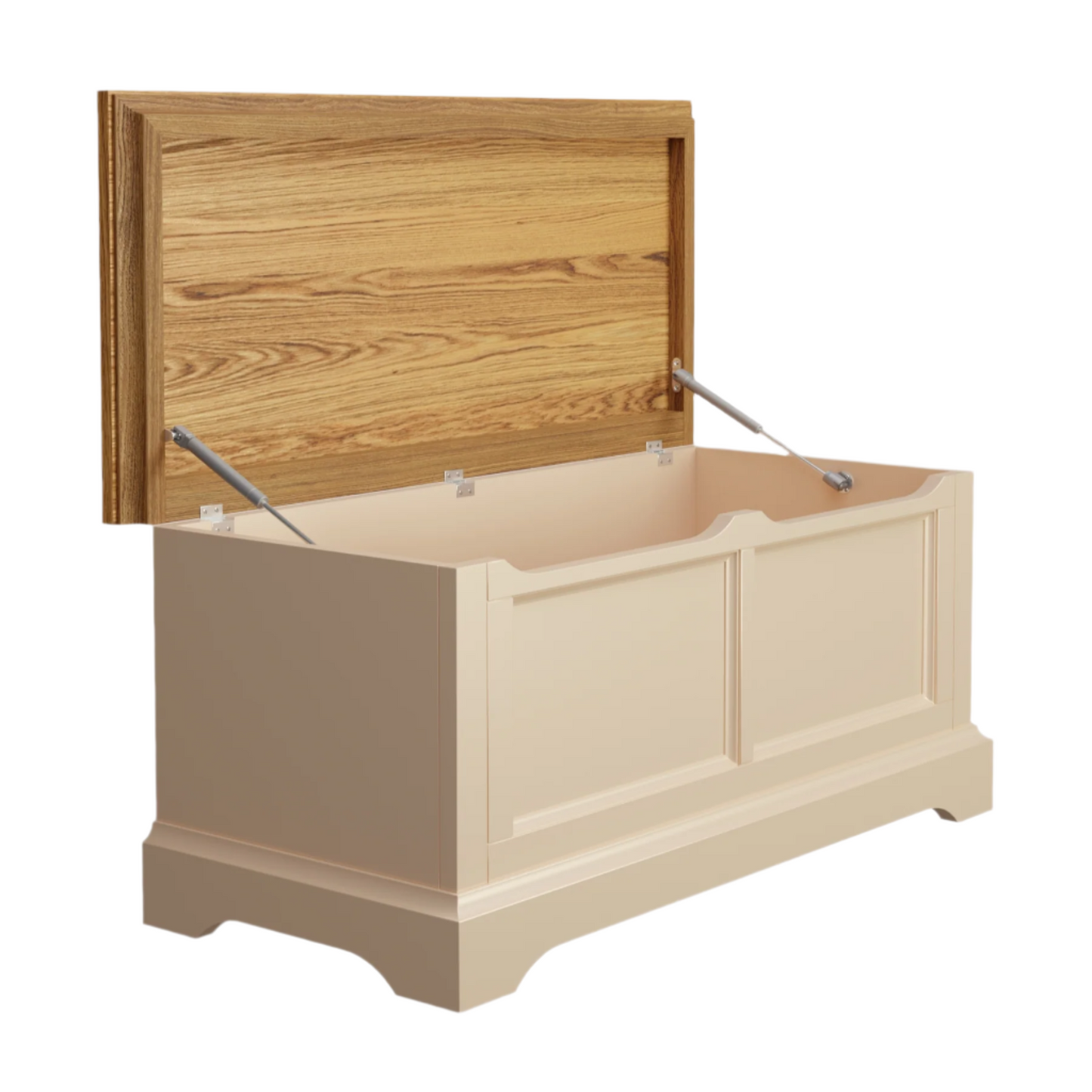 LAURA ASHLEY Oakham Solid Oak Blanket Box in Cream 8