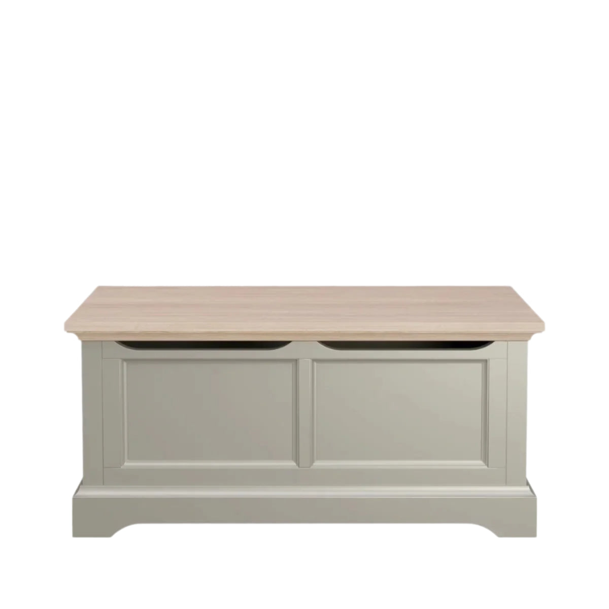 LAURA ASHLEY Oakham Solid Oak Blanket Box in Pale French Grey 2