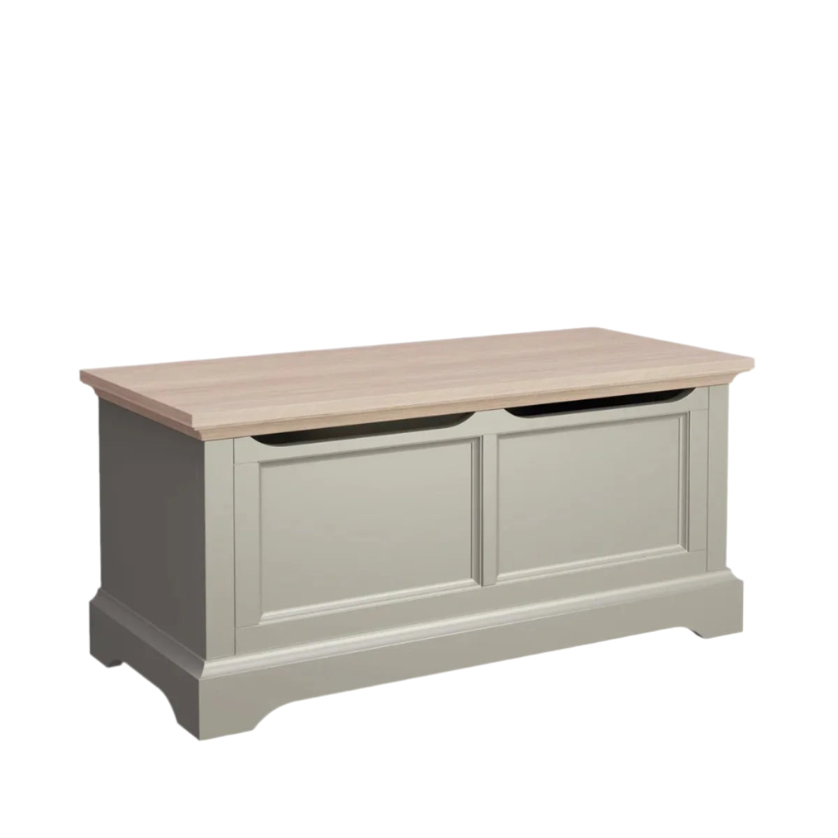 LAURA ASHLEY Oakham Solid Oak Blanket Box in Pale French Grey 3