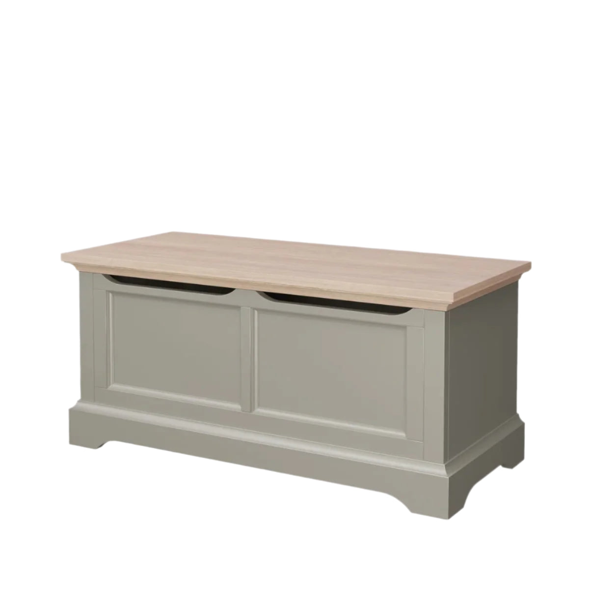 LAURA ASHLEY Oakham Solid Oak Blanket Box in Pale French Grey 4