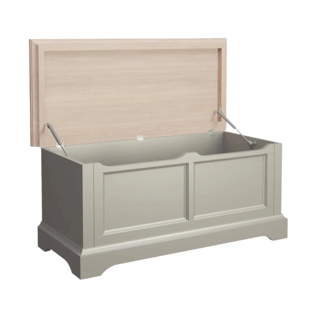 LAURA ASHLEY Oakham Solid Oak Blanket Box in Pale French Grey 5