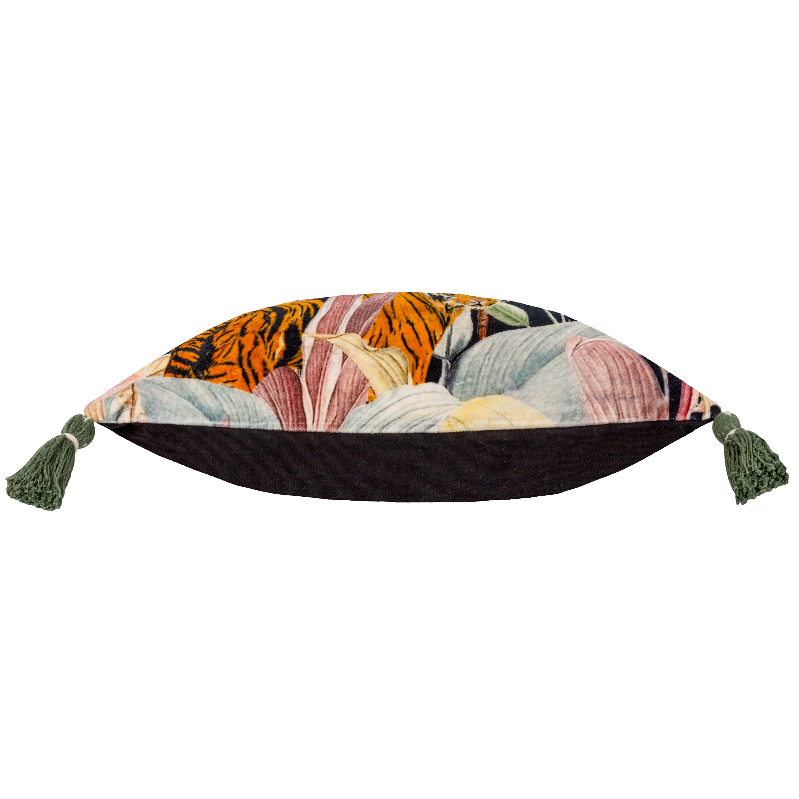 WYLDER Midnight Jungle Cushion Noir Square Pillow Case, 100% Cotton, 50cm x 50cm, Choice of 4 Fillings - Regina Luxury Interiors