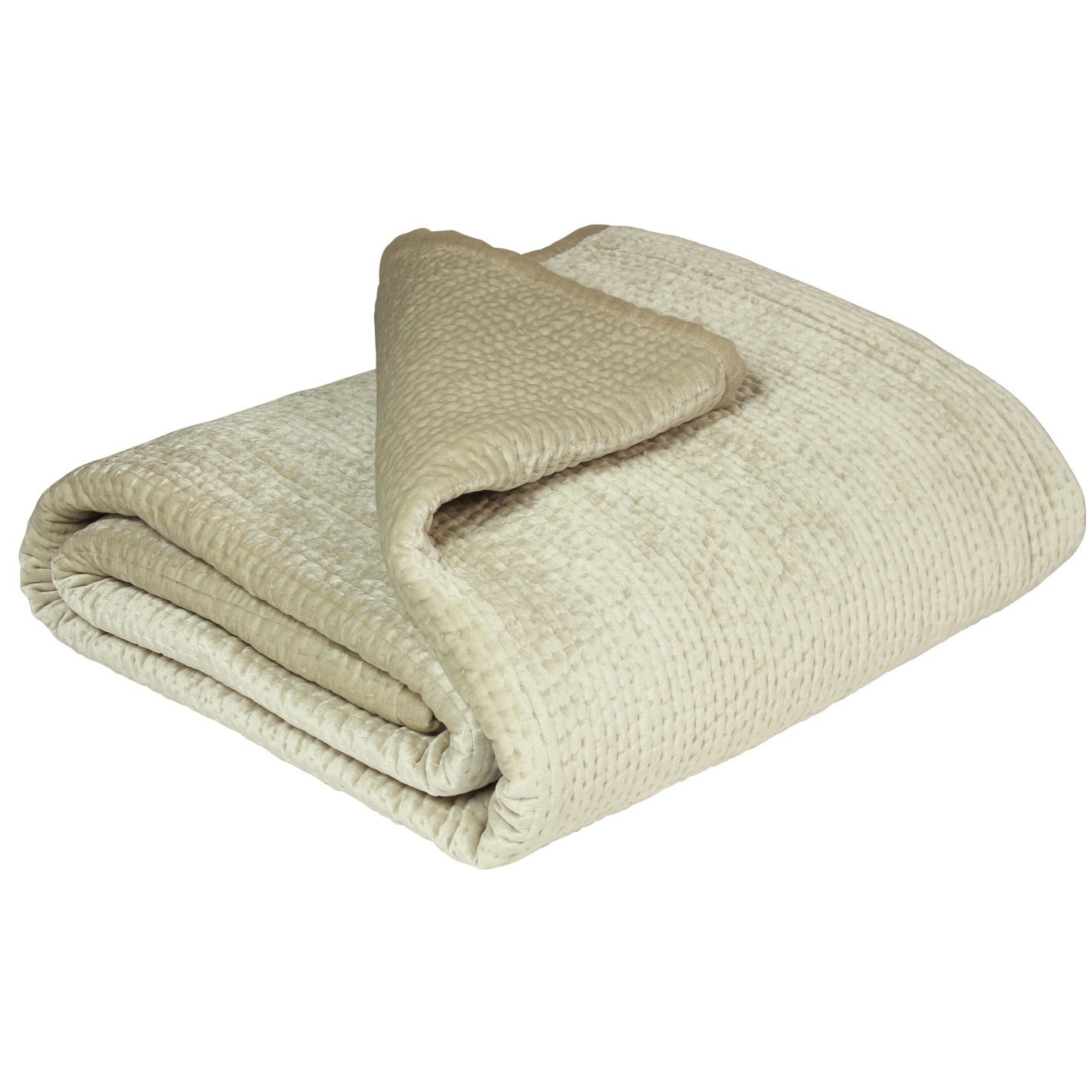 PAOLETTI Brooklands Quilted Bedspread with Linen Edge, Champagne 3