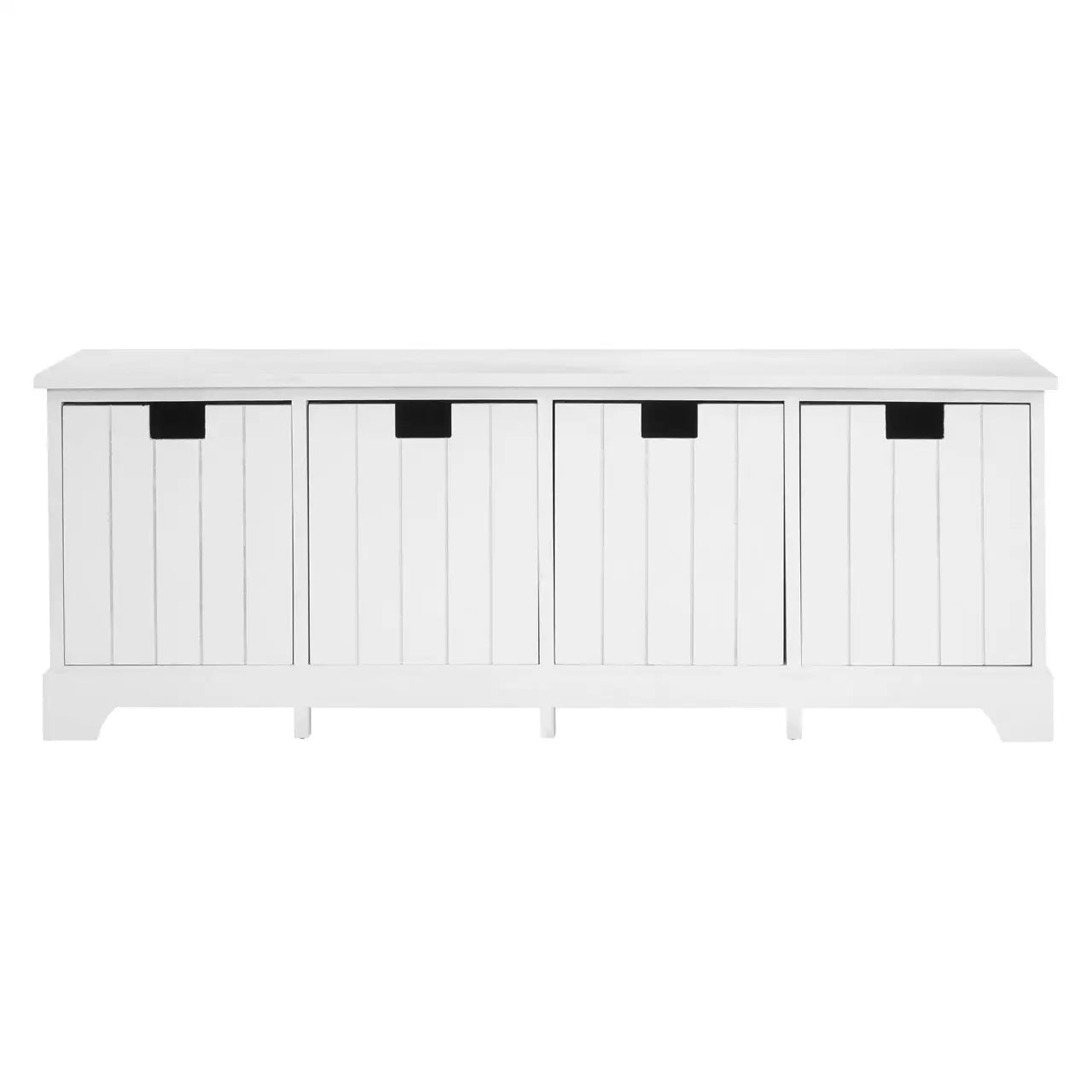 REGINA STUDIO Beach 4-Drawer Paulownia Wood Storage Bench / Blanket Box in White 1