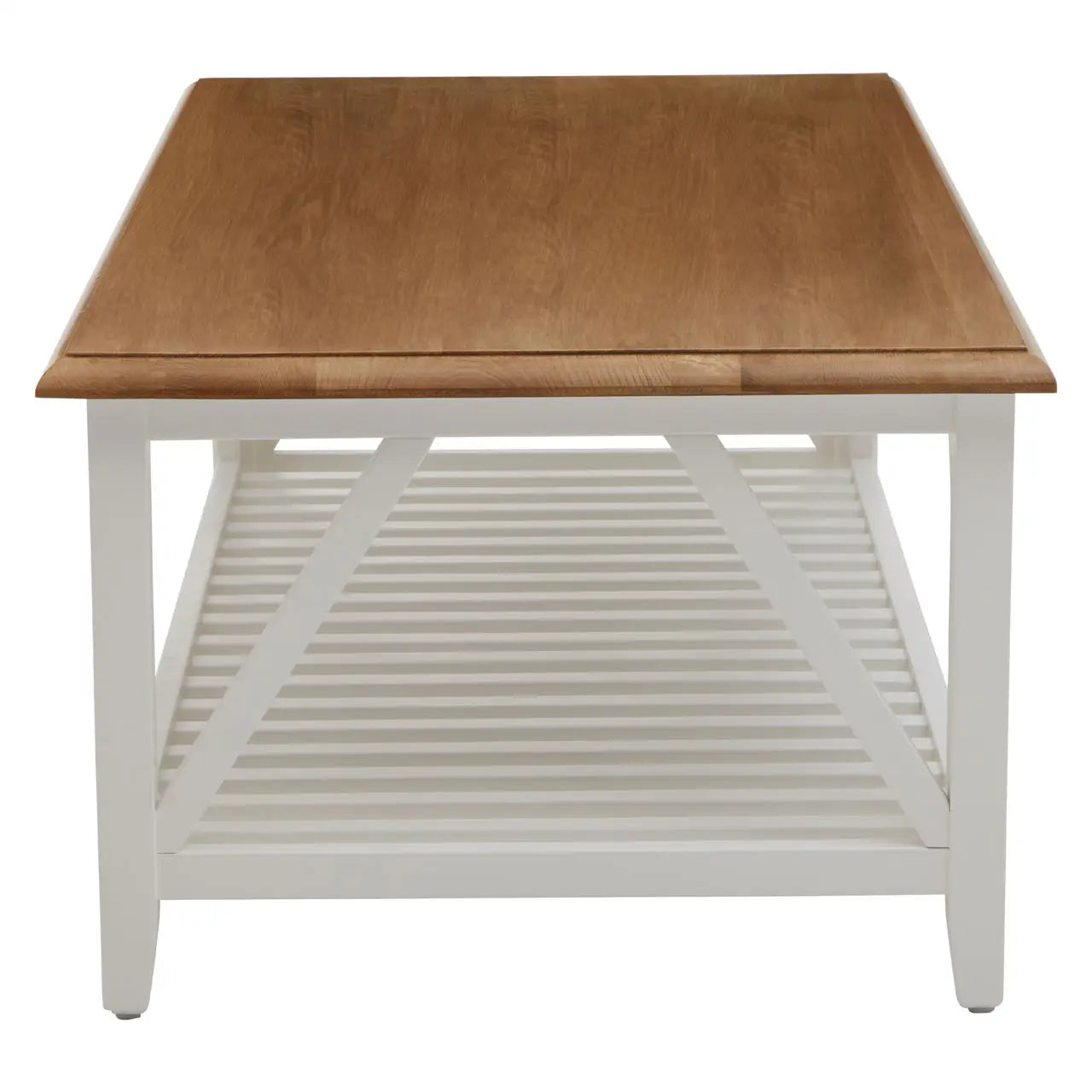 REGINA STUDIO Louis Natural Oak and Birch Coffee Table with White Base