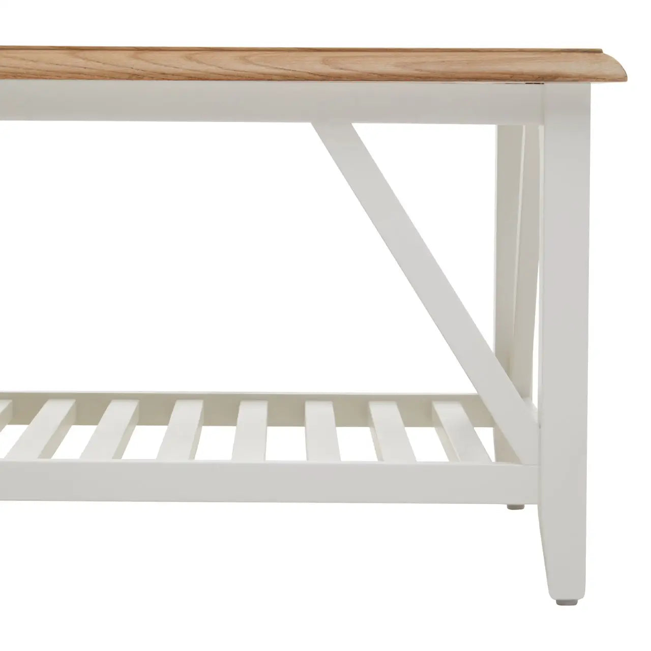 REGINA STUDIO Louis Natural Oak and Birch Coffee Table with White Base