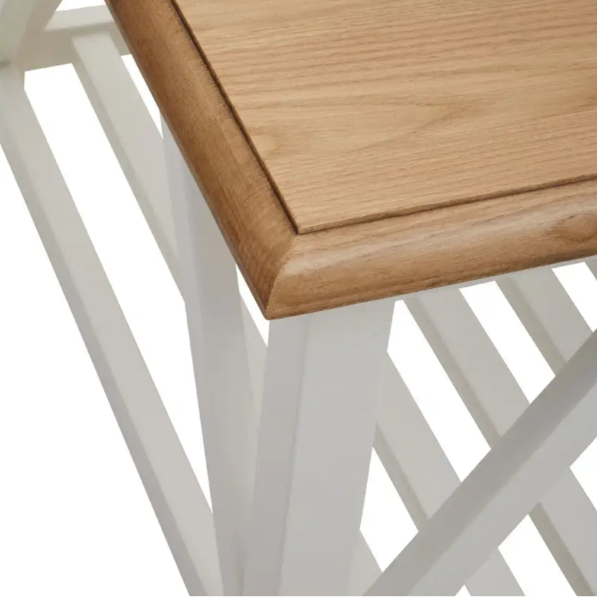 REGINA STUDIO Louis Natural Oak and Birch Coffee Table with White Base