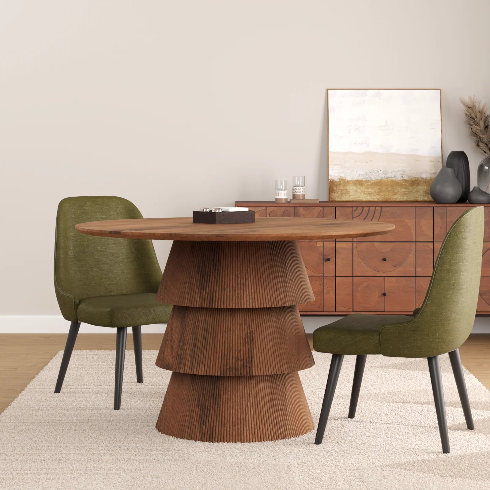 TRAMPOLINE Henry Mango Wood Dining Table, Ø120x76 cm