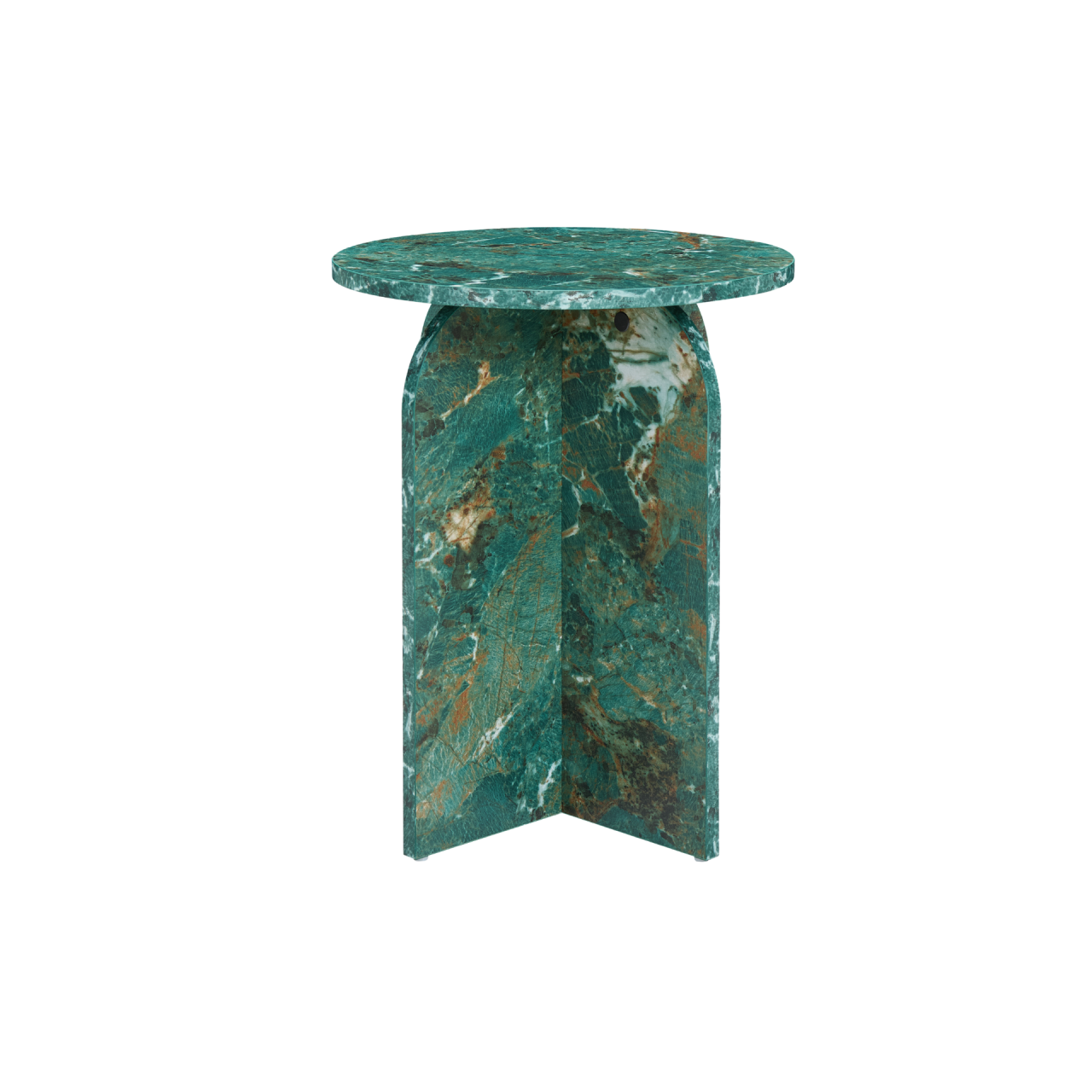 TWENTY10 DESIGNS Everyday Living Collection Arco Round Side Table in Amazon Green Marble Effect