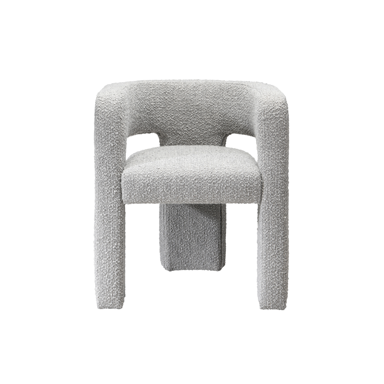 TWENTY10 DESIGNS Everyday Living Collection Crescent Occasional Chair and Armchair, Eco-Friendly And Sustainable, in Woven Dove Boucle, 62.5 x 58 x 69 cm