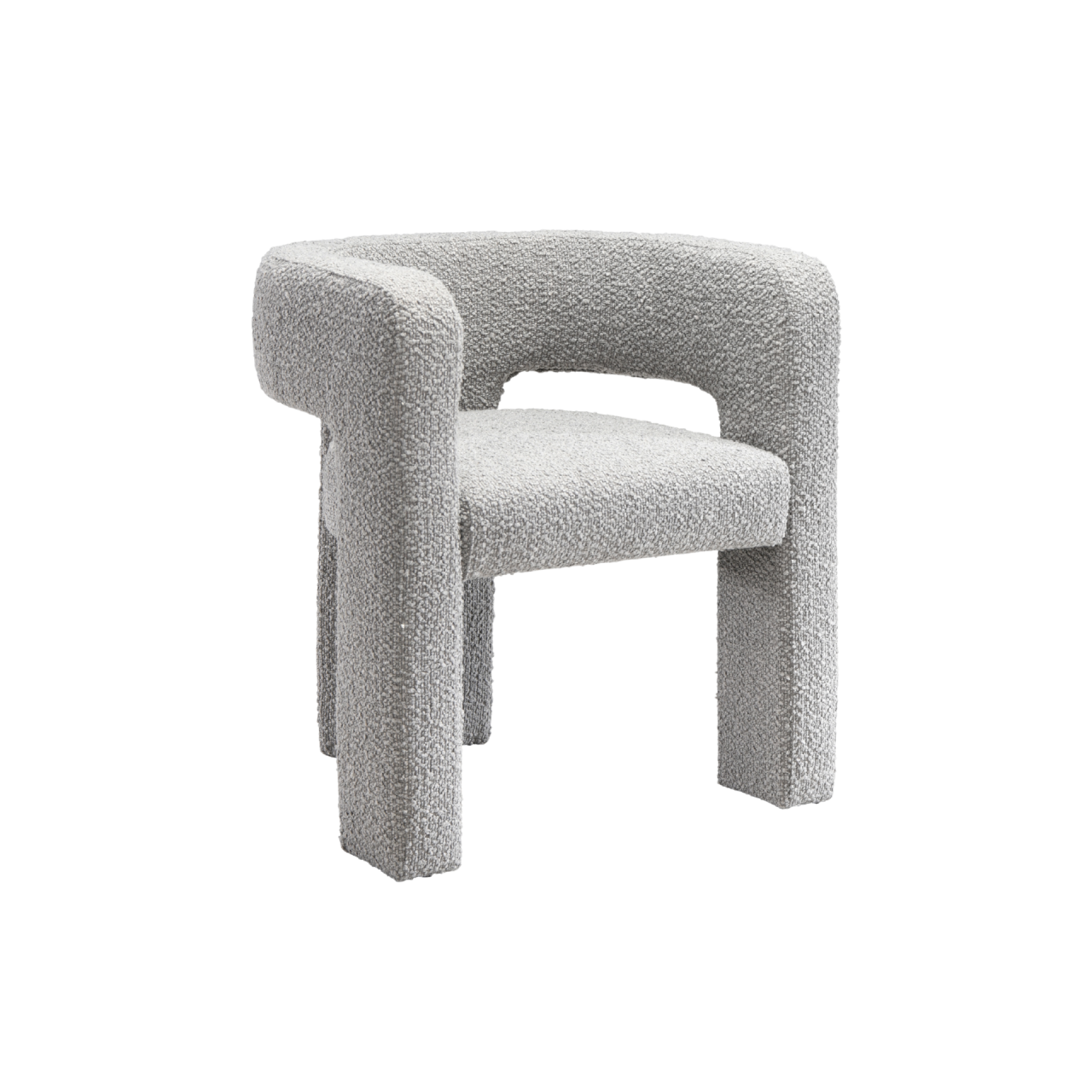 TWENTY10 DESIGNS Everyday Living Collection Crescent Occasional Chair and Armchair, Eco-Friendly And Sustainable, in Woven Dove Boucle, 62.5 x 58 x 69 cm