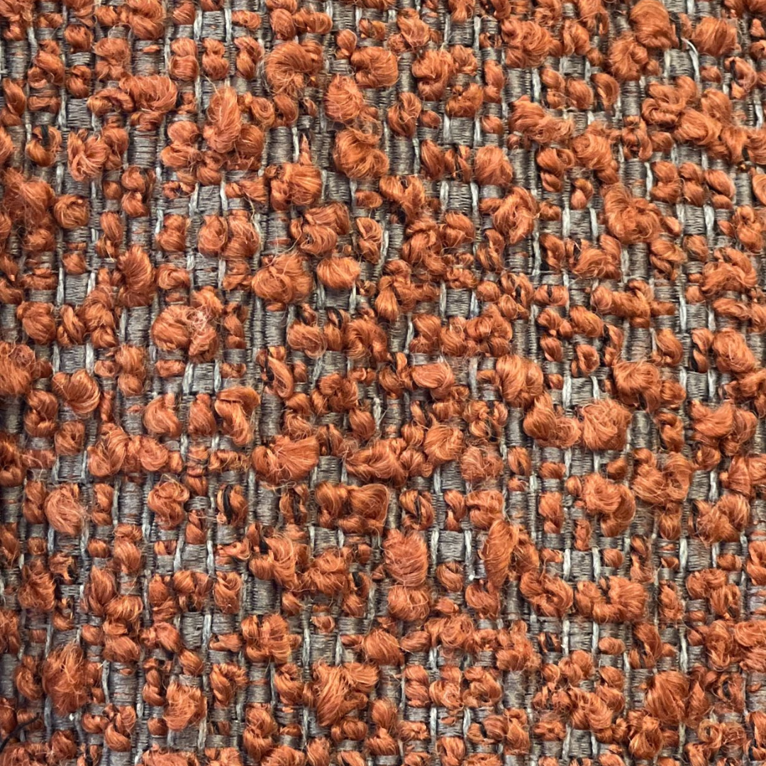TWENTY10 DESIGNS Everyday Living Collection Eclipse Eco-Friendly Occasional Chair in Burnt Orange & Grey Boucle, 82 x 68 x 66 cm