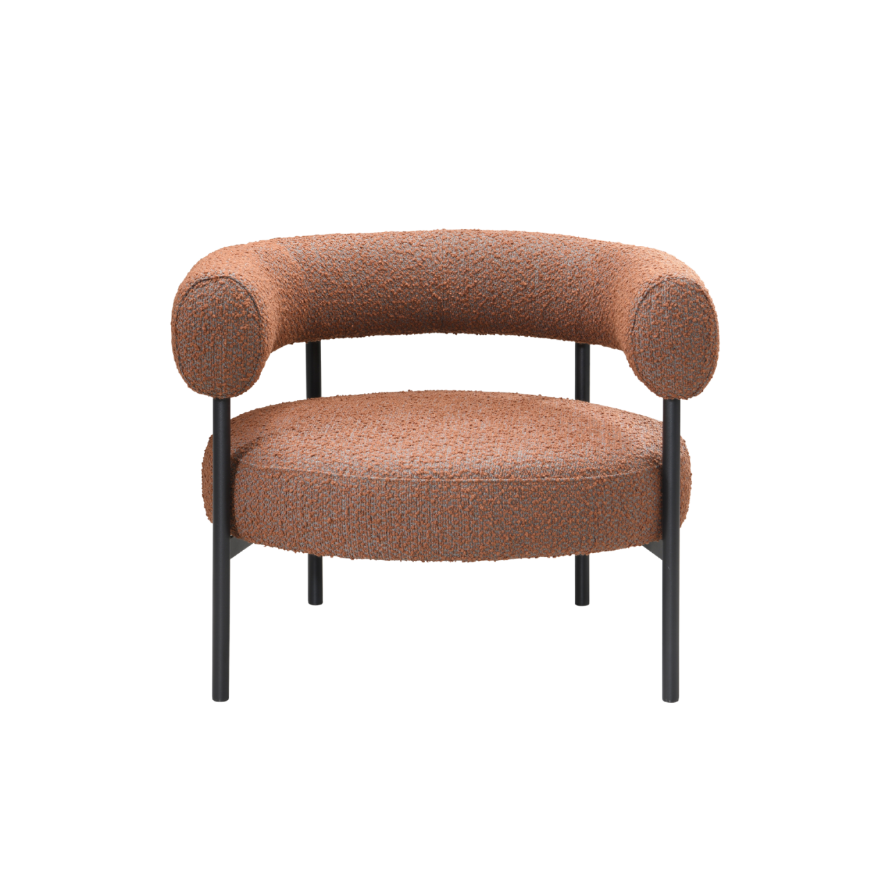 TWENTY10 DESIGNS Everyday Living Collection Eclipse Eco-Friendly Occasional Chair in Burnt Orange & Grey Boucle, 82 x 68 x 66 cm