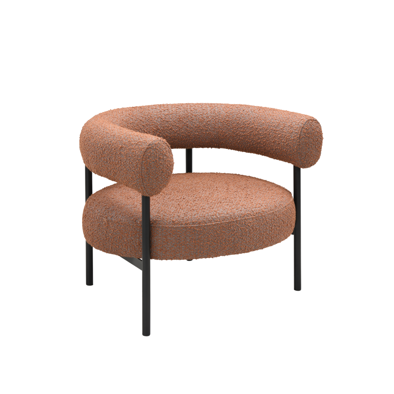 TWENTY10 DESIGNS Everyday Living Collection Eclipse Eco-Friendly Occasional Chair in Burnt Orange & Grey Boucle, 82 x 68 x 66 cm