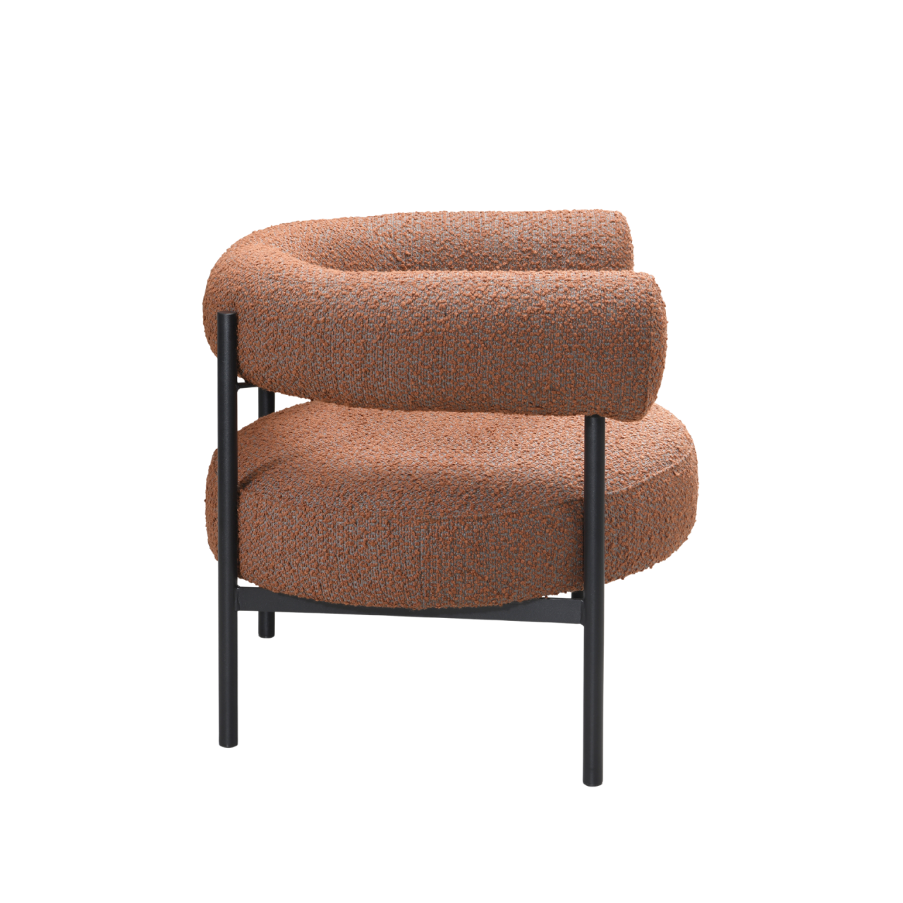 TWENTY10 DESIGNS Everyday Living Collection Eclipse Eco-Friendly Occasional Chair in Burnt Orange & Grey Boucle, 82 x 68 x 66 cm