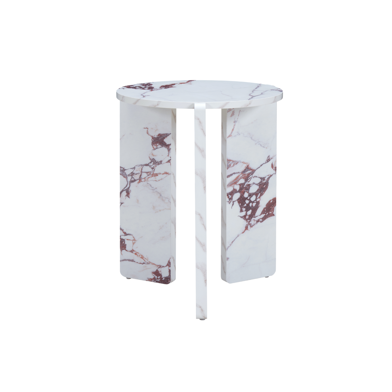 TWENTY10 DESIGNS Everyday Living Collection, Halo Round Side Table, Violetta Marble Effect