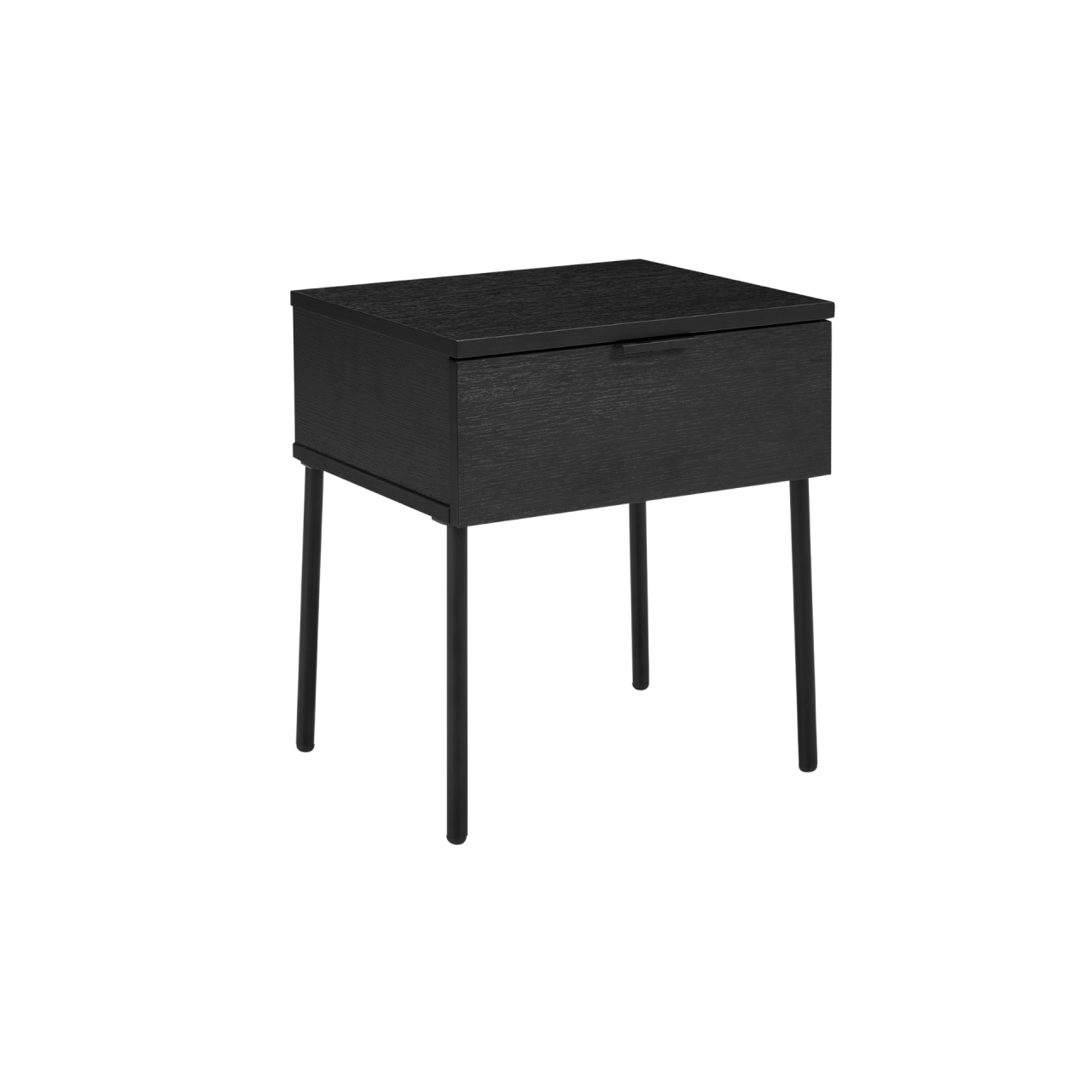 TWENTY10 DESIGNS Everyday Living Collection Luna 1-Drawer Bedside Table, Black Woodgrain Finish