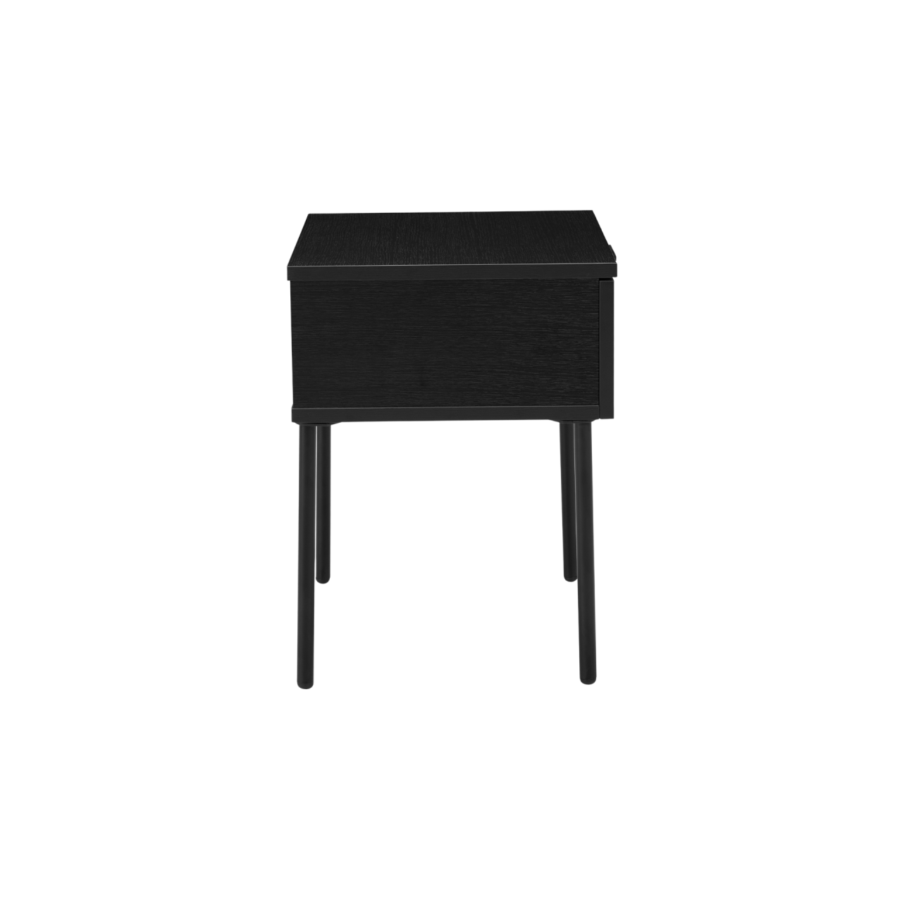 TWENTY10 DESIGNS Everyday Living Collection Luna 1-Drawer Bedside Table, Black Woodgrain Finish