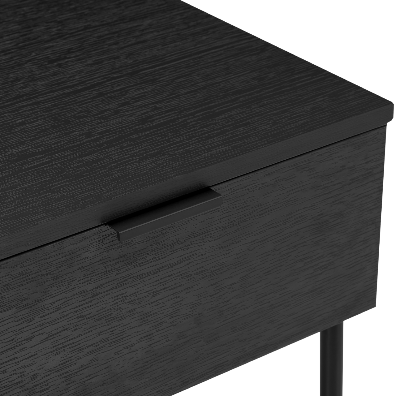TWENTY10 DESIGNS Everyday Living Collection Luna 1-Drawer Bedside Table, Black Woodgrain Finish