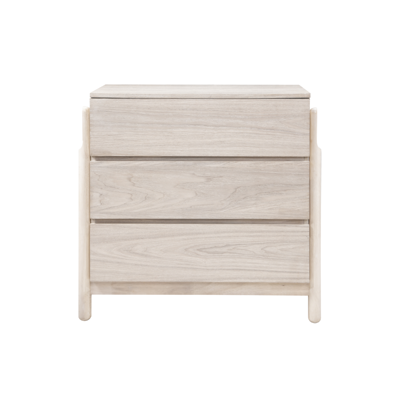 TWENTY10 DESIGNS Whisper 3-Drawer Chest of Drawers, Eco-Friendly, Whitewashed Oak Finish, 85 x 45 x 80 cm