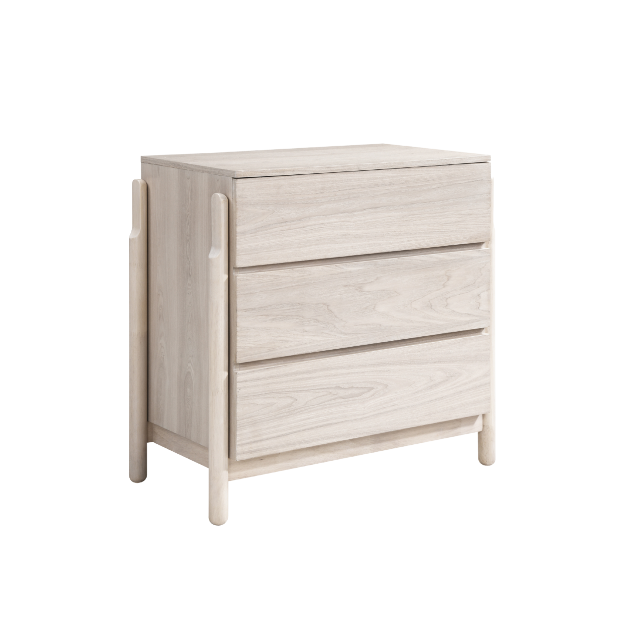 TWENTY10 DESIGNS Whisper 3-Drawer Chest of Drawers, Eco-Friendly, Whitewashed Oak Finish, 85 x 45 x 80 cm