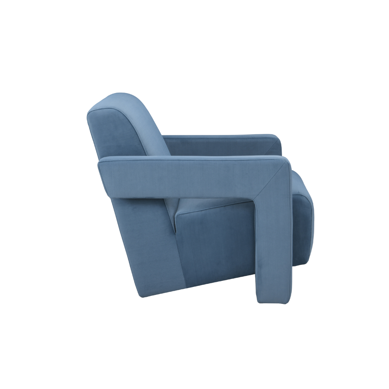 TWENTY10 Designs Everyday Living Collection Eco-Friendly Apex Armchair in Blue Velvet, 84 x 75 x 73 cm