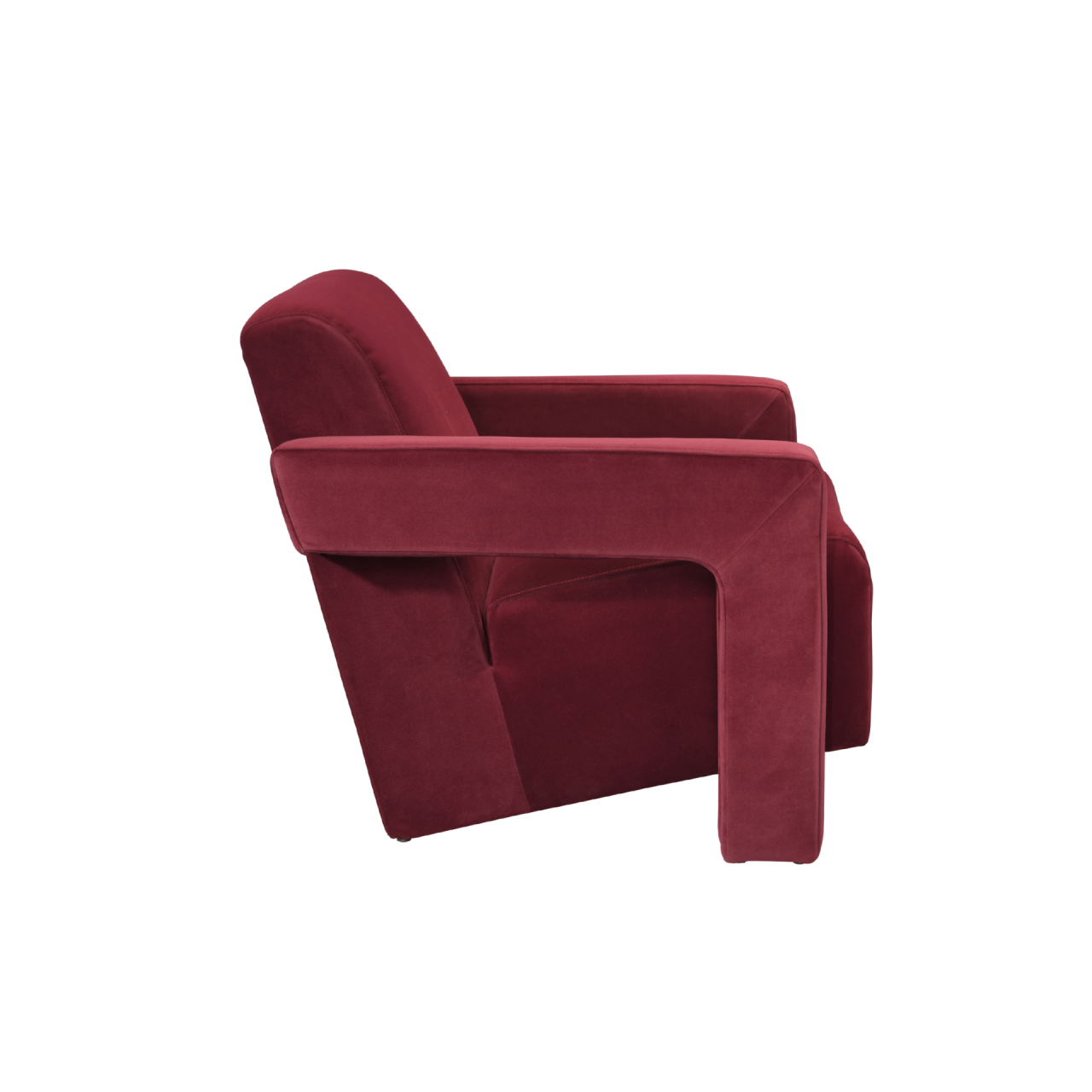 TWENTY10 Designs Everyday Living Collection Eco-Friendly Apex Armchair in Burgundy Velvet, 84 x 75 x 73 cm