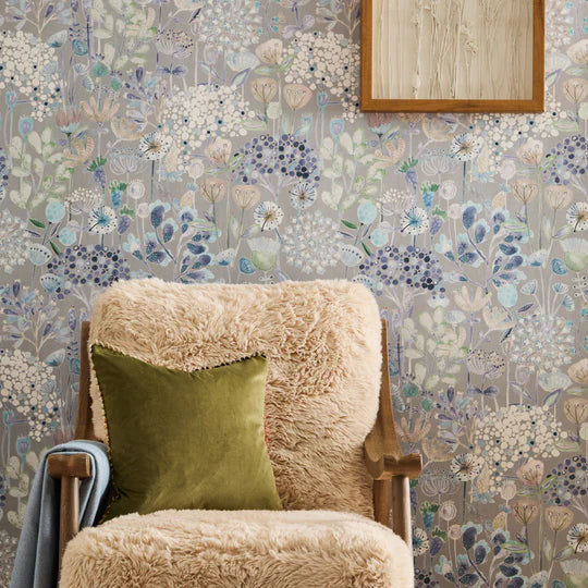 VOYAGE MAISON Ailsa 1.4m Wide Width Wallpaper, Cornflower