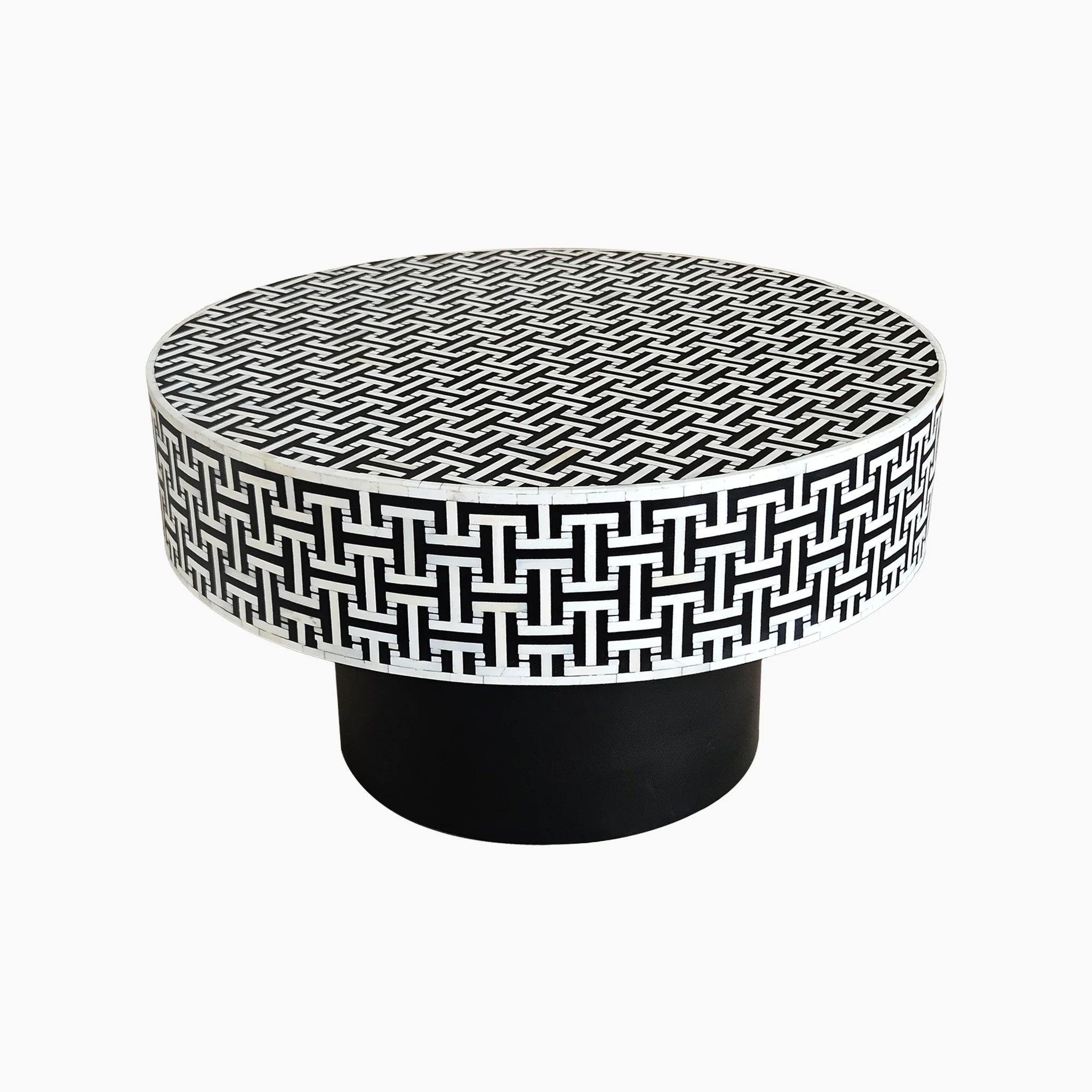 TRAMPOLINE Ada Bone-Inlay Coffee Table, Ø 80 cm - Regina Luxury Interiors
