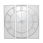 HILL INTERIORS Celina Mirrored Wall Clock in Silver Chrome Finish, ⌀ 112cm - Regina Luxury Interiors