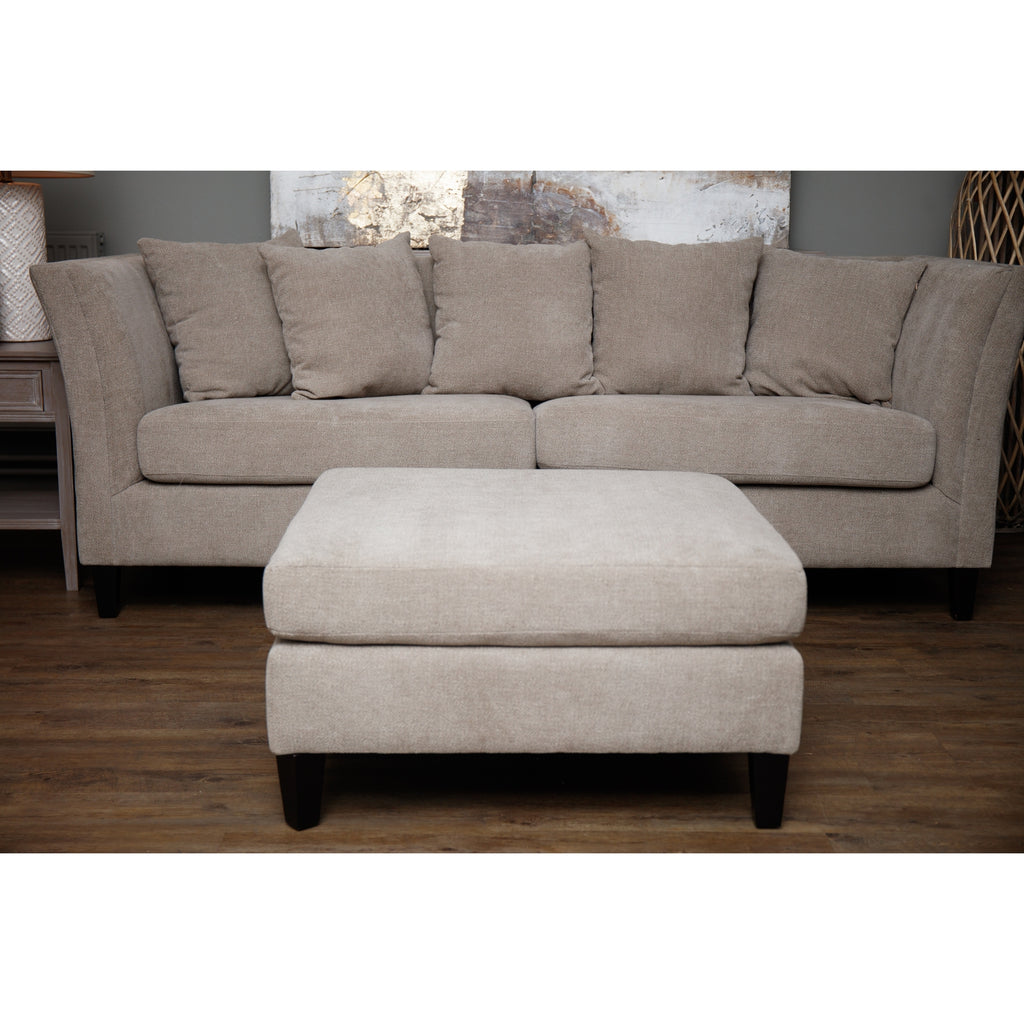 HILL INTERIORS Vesper Taupe Handcrafted Ottoman Footstool, 82 x 82 cm (ONLY 9 LEFT!) - Regina Luxury Interiors