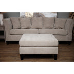 HILL INTERIORS Vesper Taupe Handcrafted Ottoman Footstool, 82 x 82 cm (ONLY 9 LEFT!) - Regina Luxury Interiors