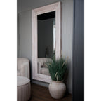 HILL INTERIORS Harewood White Washed Large Statement Mirror, 200 x 100 cm - Regina Luxury Interiors