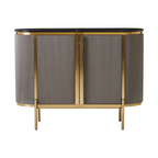 REGINA STUDIO Gatsby Grey 2-Door Sideboard with Black Marble Top, 120 x 40 cm - Regina Luxury Interiors