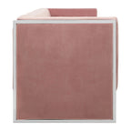 REGINA STUDIO Tulip 3-Seater Sofa in Pink Velvet With Polished Stainless Steel Frame, 200cm - Regina Luxury Interiors