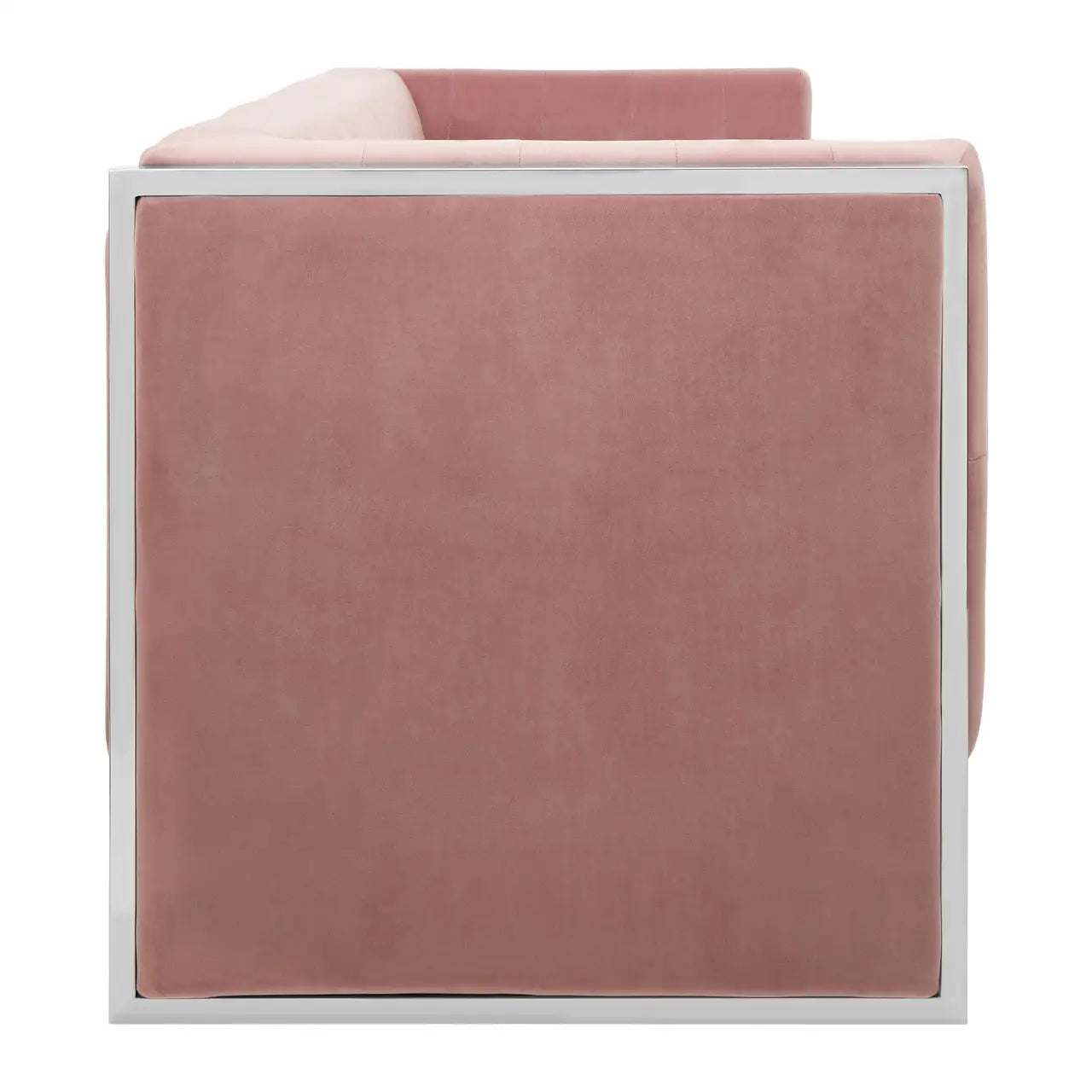 REGINA STUDIO Tulip 3-Seater Sofa in Pink Velvet With Polished Stainless Steel Frame, 200cm - Regina Luxury Interiors