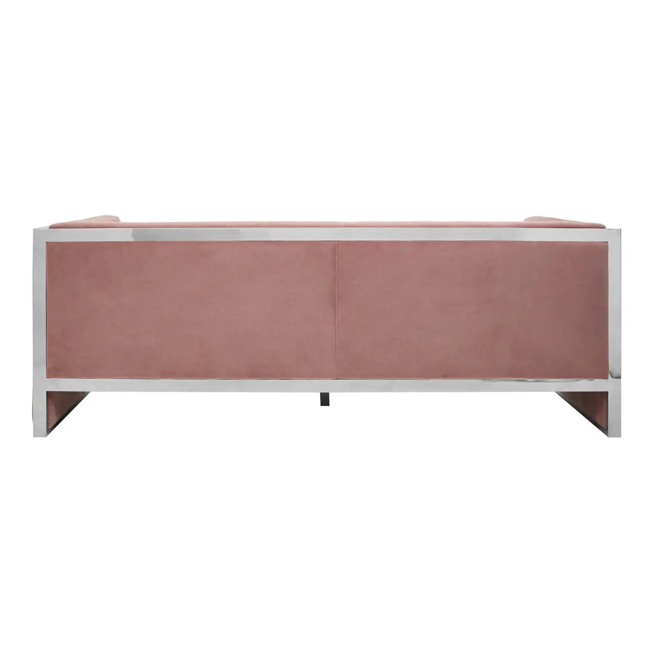 REGINA STUDIO Tulip 3-Seater Sofa in Pink Velvet With Polished Stainless Steel Frame, 200cm - Regina Luxury Interiors