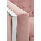 REGINA STUDIO Tulip 3-Seater Sofa in Pink Velvet With Polished Stainless Steel Frame, 200cm - Regina Luxury Interiors