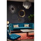 REGINA STUDIO Tulip 3-Seater Sofa in Teal Velvet With Polished Stainless Steel Frame, 200cm - Regina Luxury Interiors