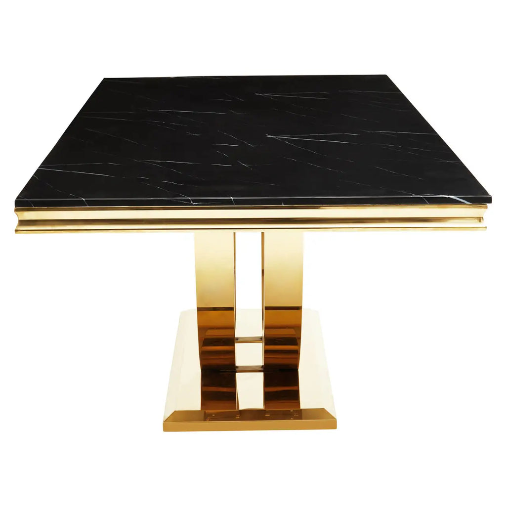 REGINA STUDIO Olympus Black Marble Large Rectangular Dining Table, 100 x 200 cm - Regina Luxury Interiors
